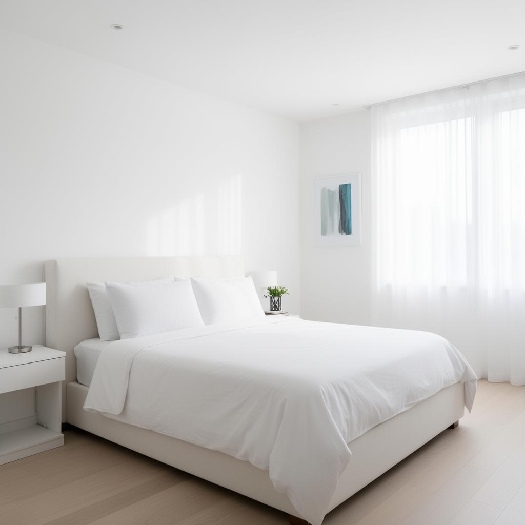 Neatly made-up, tidy bedroom